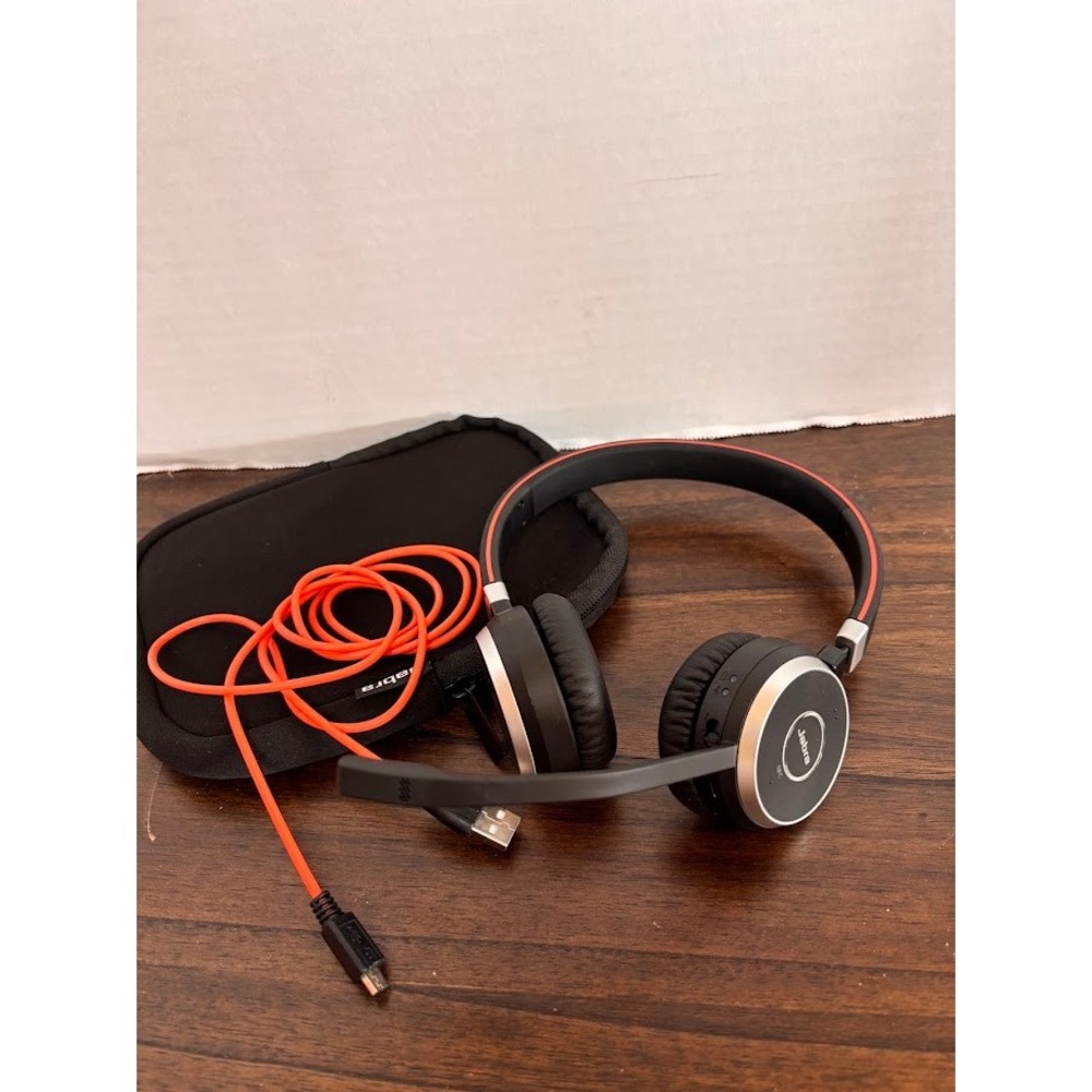 Jabra Evolve 65 Wireless Bluetooth Stereo Headset with Link 370 Adapter and Case